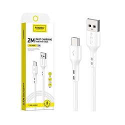 Foneng Incense Micro Data Cable X36 2.4A 2m White Foneng Incense Micro Data Cable X36 2.4A 2m White